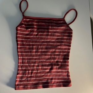 GARAGE red and white striped tank top size xs